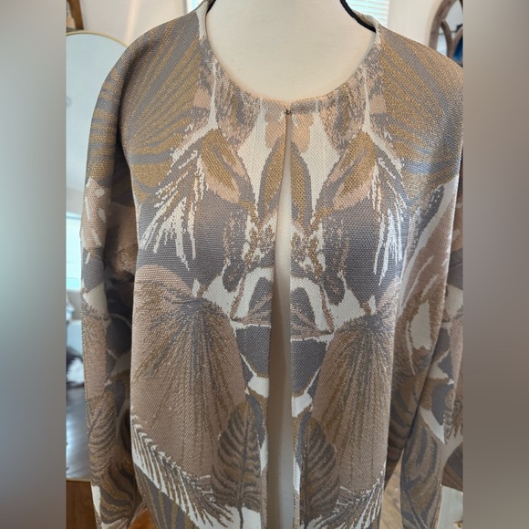 Zara Gold Slight Sparkle Oversized Duster Cardigan - Picture 5 of 11